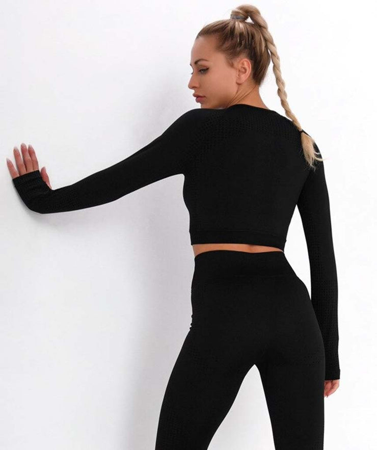 Focus Long Sleeve Crop Top